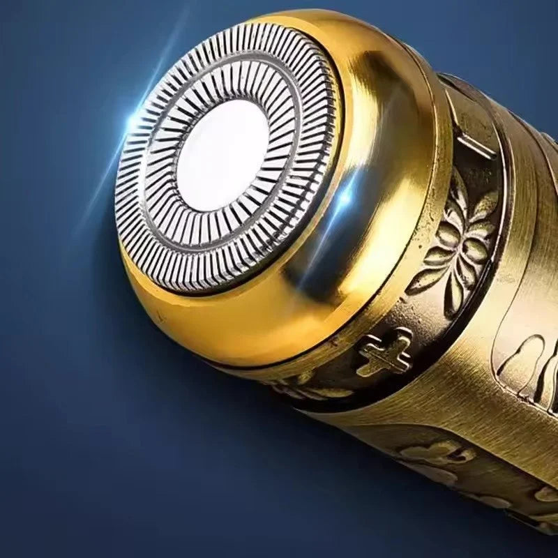 Electric Shavers for Men, Professional Gold Dragon Razor - Portable Travel Beard Trimmer Mini Electric Shaver for Men