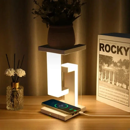 Anti-Gravity Table Night Lamp Touch Switch LED Light with Mobile Wireless Charging