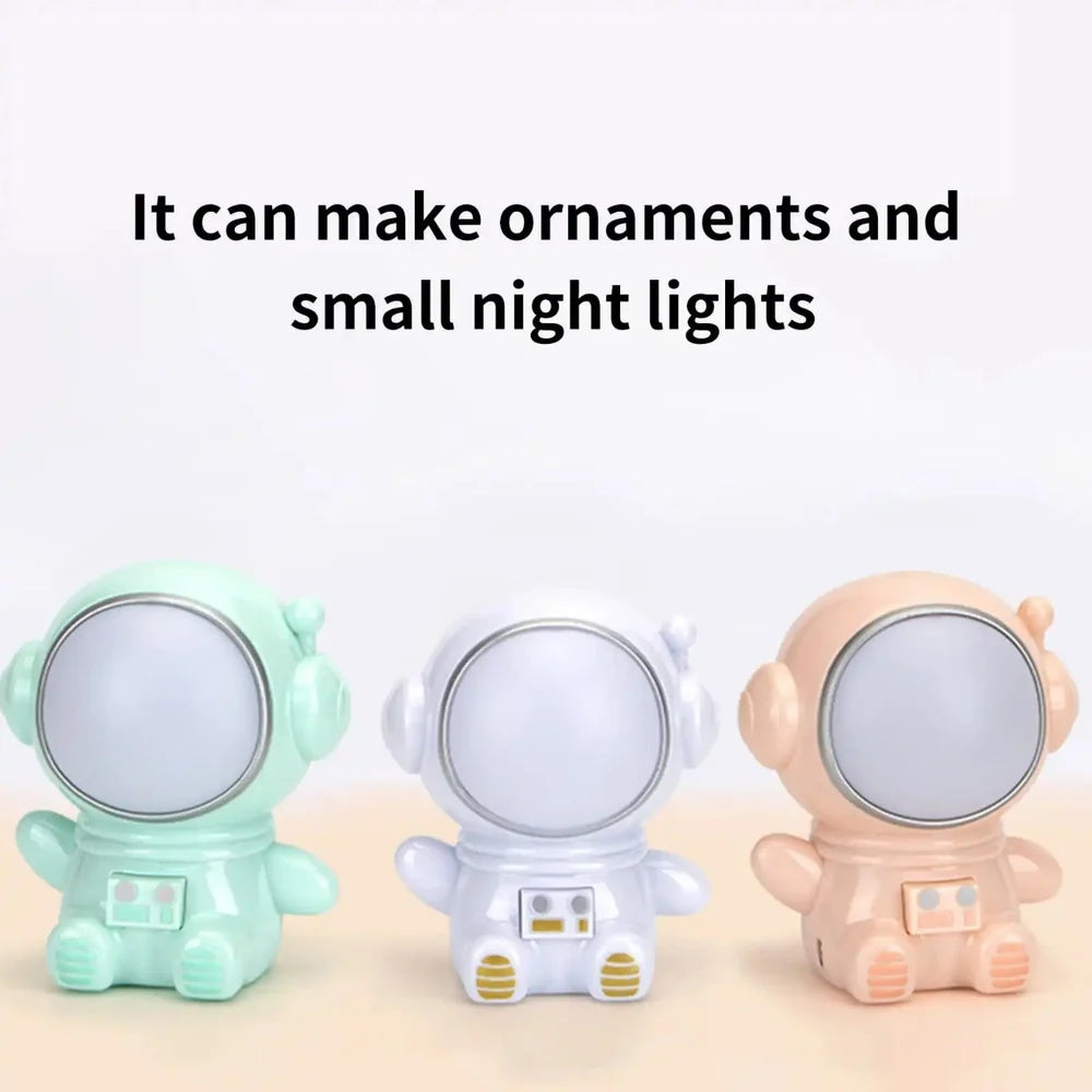 Cartoon Astronaut USB Night Light LED Rechargeable Bedside Multicolor Night Lamp