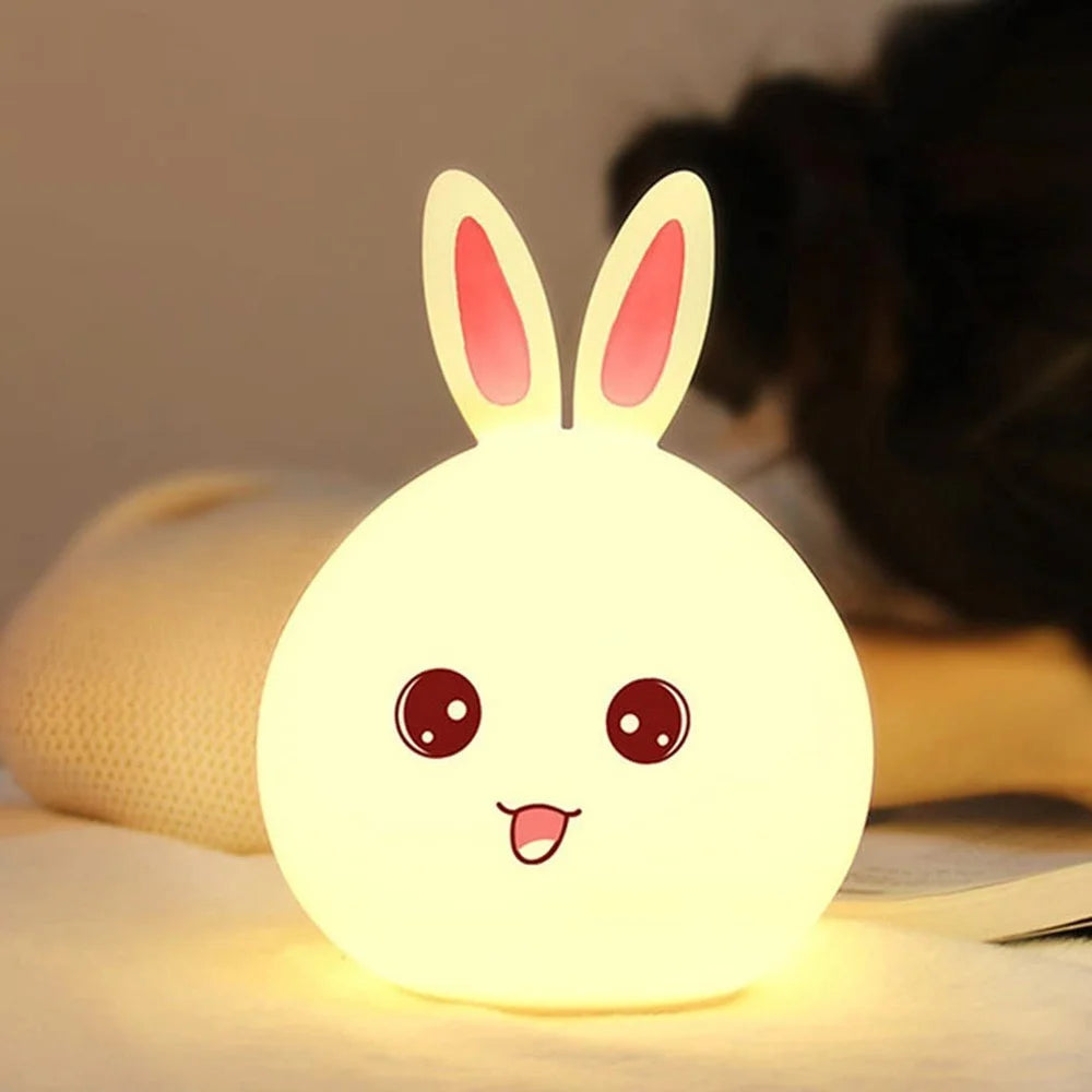Silicone Open Eye Bunny Touch Lamp