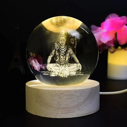 Shiv ji 3D Crystal Ball Night Lamp,Crystal Ball Night Light