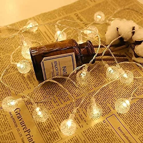 4 Meter and 20 LED Yellow Ball String Lights for Indoor Outdoor Decoration Diwali Light