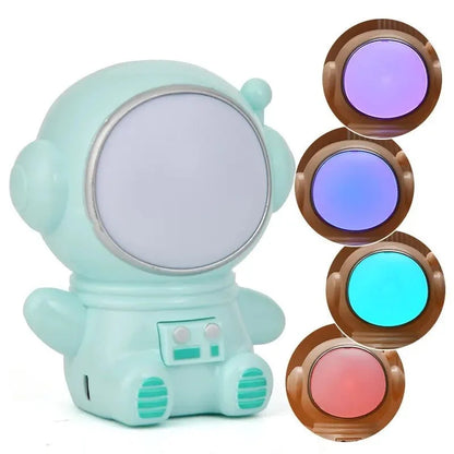 Cartoon Astronaut USB Night Light LED Rechargeable Bedside Multicolor Night Lamp