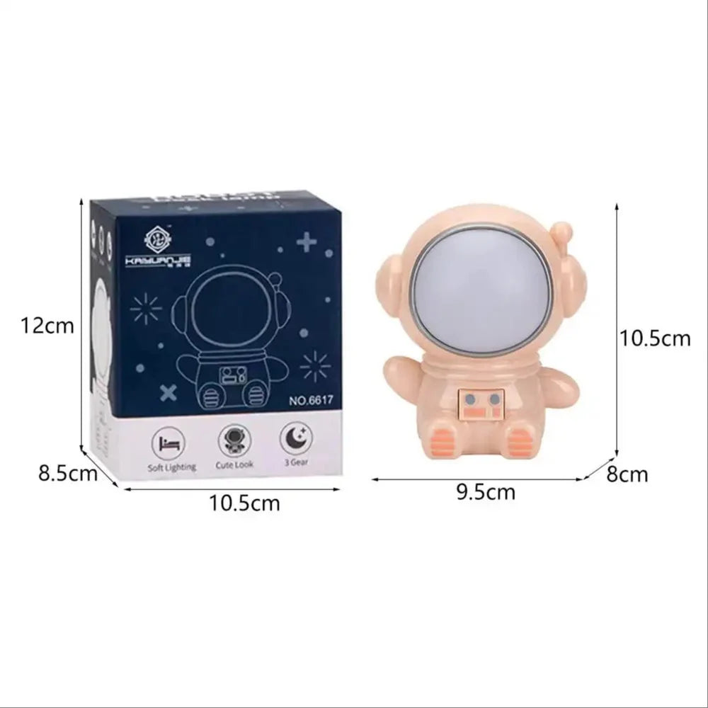 Cartoon Astronaut USB Night Light LED Rechargeable Bedside Multicolor Night Lamp