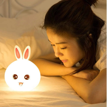 Silicone Open Eye Bunny Touch Lamp