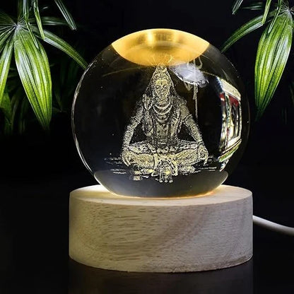 Shiv ji 3D Crystal Ball Night Lamp,Crystal Ball Night Light