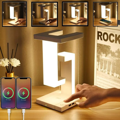 Anti-Gravity Table Night Lamp Touch Switch LED Light with Mobile Wireless Charging