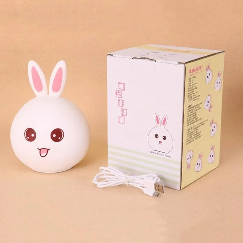 Silicone Open Eye Bunny Touch Lamp
