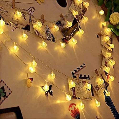 4 Meter and 20 LED Yellow Ball String Lights for Indoor Outdoor Decoration Diwali Light