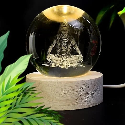 Shiv ji 3D Crystal Ball Night Lamp,Crystal Ball Night Light