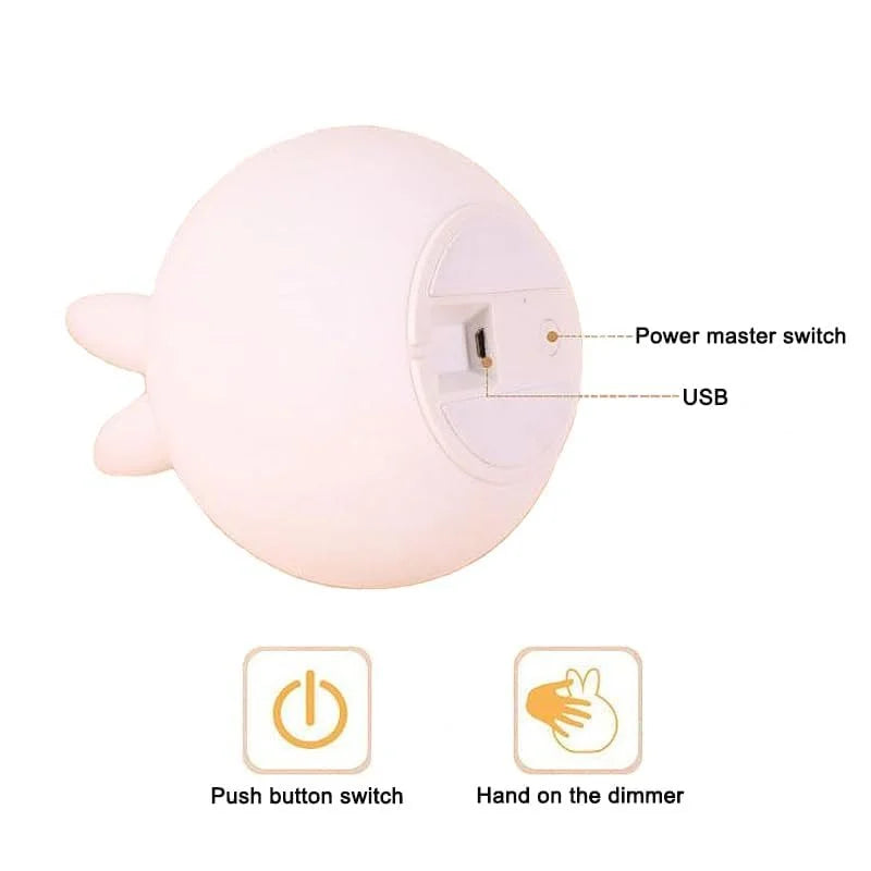 Silicone Open Eye Bunny Touch Lamp