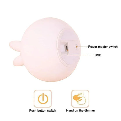Silicone Open Eye Bunny Touch Lamp