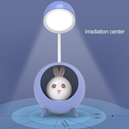 Cute Cartoon Desk Lamp with Silicone Rabbit Night Light