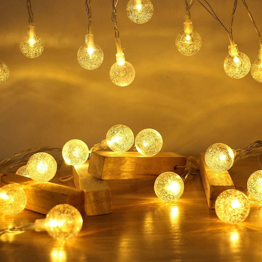 4 Meter and 20 LED Yellow Ball String Lights for Indoor Outdoor Decoration Diwali Light