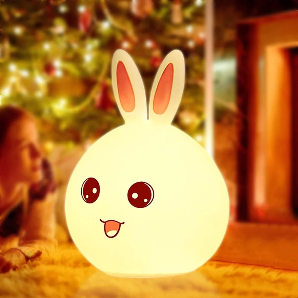 Silicone Open Eye Bunny Touch Lamp