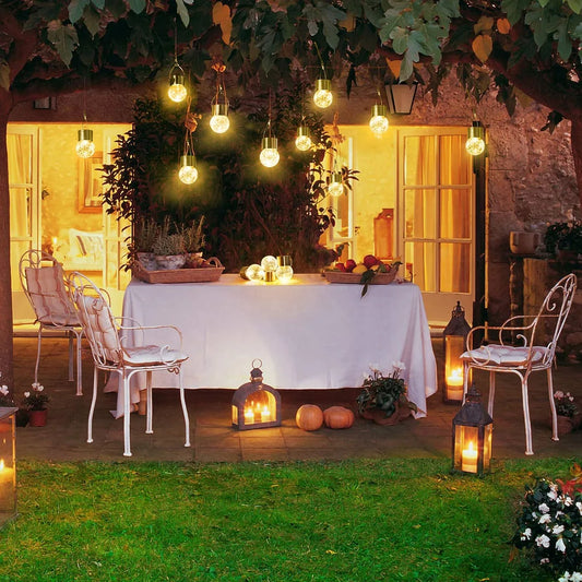 Hanging Solar Lights Decorative Cracked Glass Ball Light