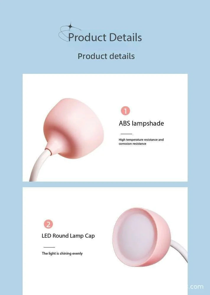 Cute Cartoon Desk Lamp with Silicone Rabbit Night Light