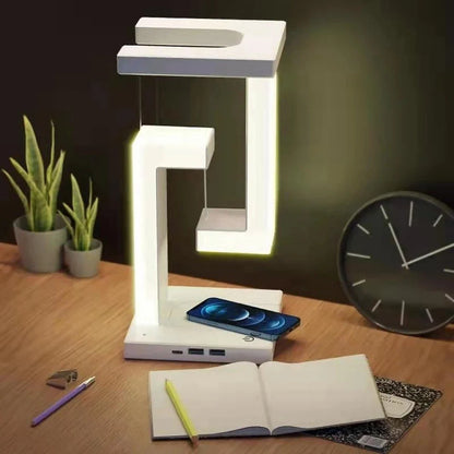 Anti-Gravity Table Night Lamp Touch Switch LED Light with Mobile Wireless Charging