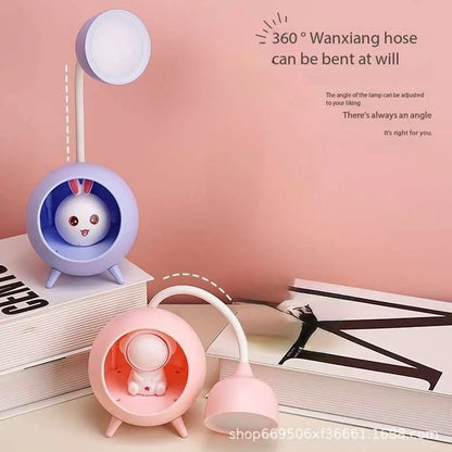 Cute Cartoon Desk Lamp with Silicone Astronaut Night Light