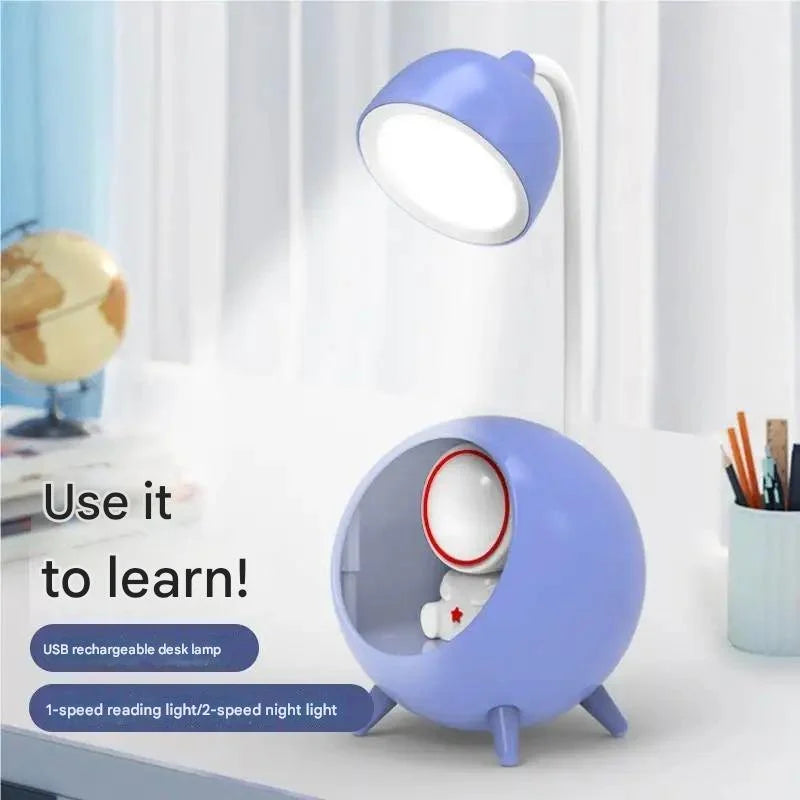Cute Cartoon Desk Lamp with Silicone Astronaut Night Light