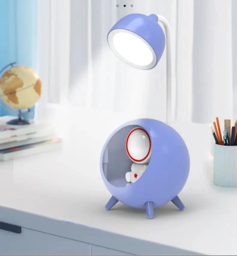 Cute Cartoon Desk Lamp with Silicone Astronaut Night Light