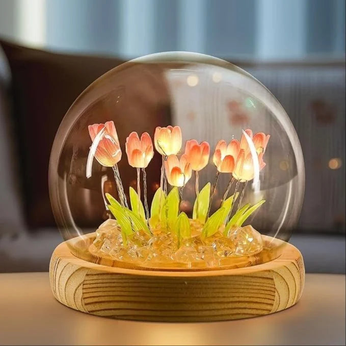 DIY Pink Tulip LED Night Light,DIY Cute Flower Night Light