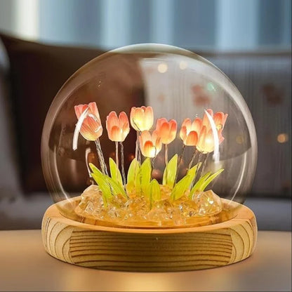 DIY Pink Tulip LED Night Light,DIY Cute Flower Night Light