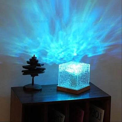 Dynamic Rotating Water Ripple Night Light
