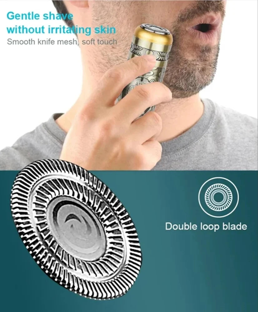Electric Shavers for Men, Professional Gold Dragon Razor - Portable Travel Beard Trimmer Mini Electric Shaver for Men