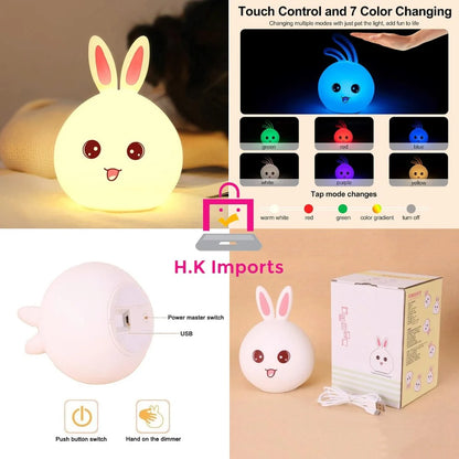 Silicone Open Eye Bunny Touch Lamp